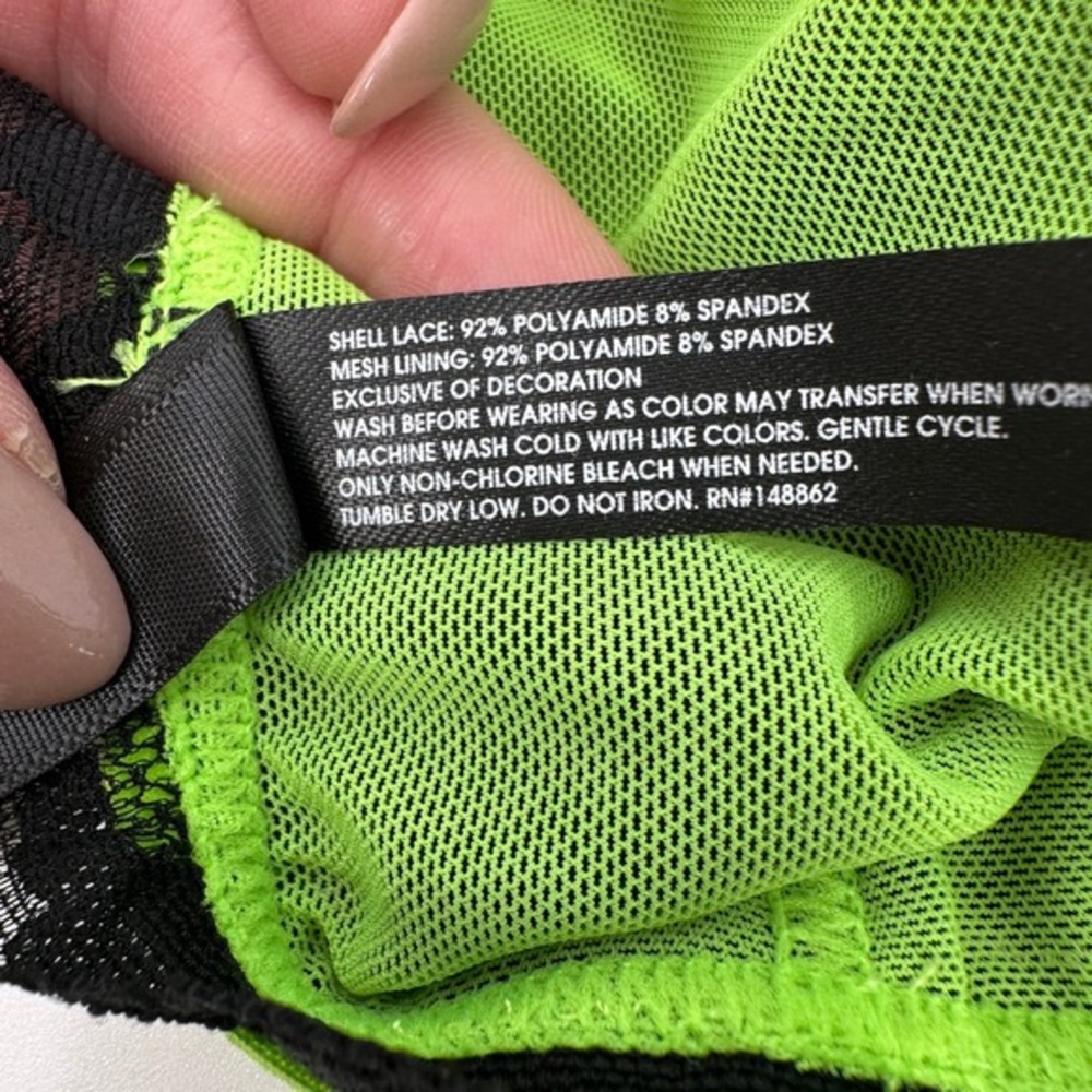 torrid Black Lace Bralette with Neon Green Trim - Picture 4 of 4